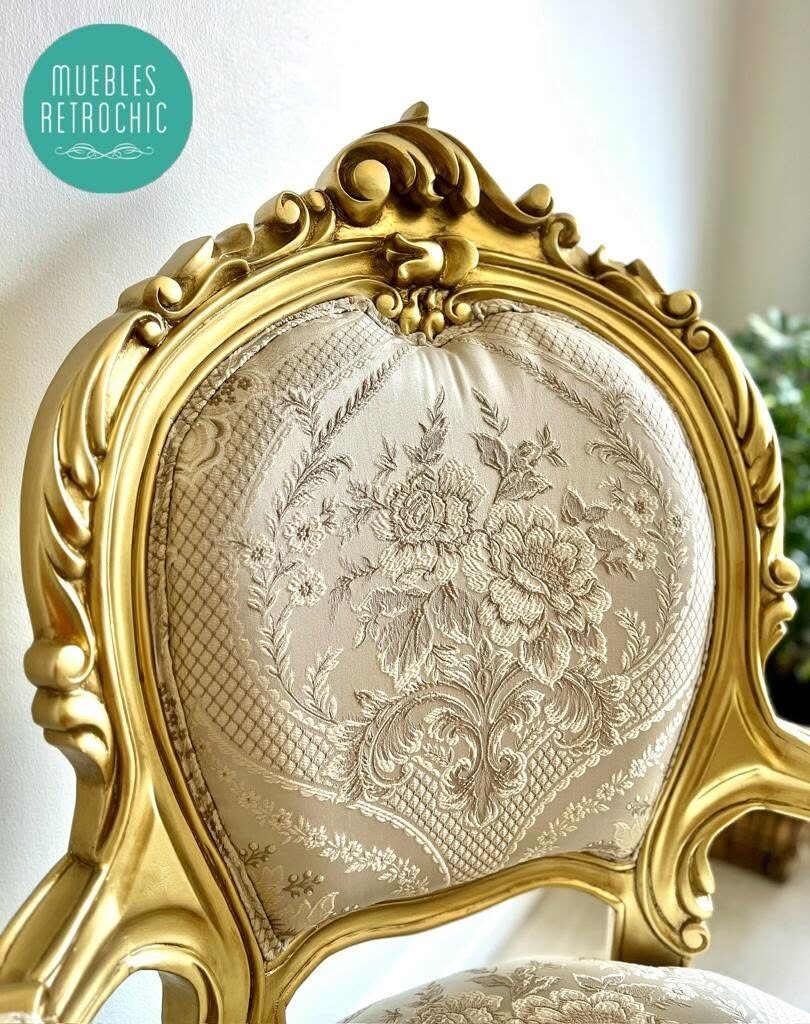 Carved back detail on a French Baroque dining chair